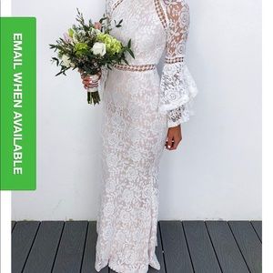 White lace simple bridal maxi